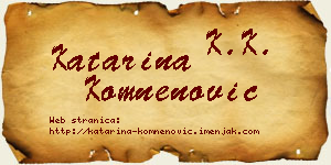 Katarina Komnenović vizit kartica